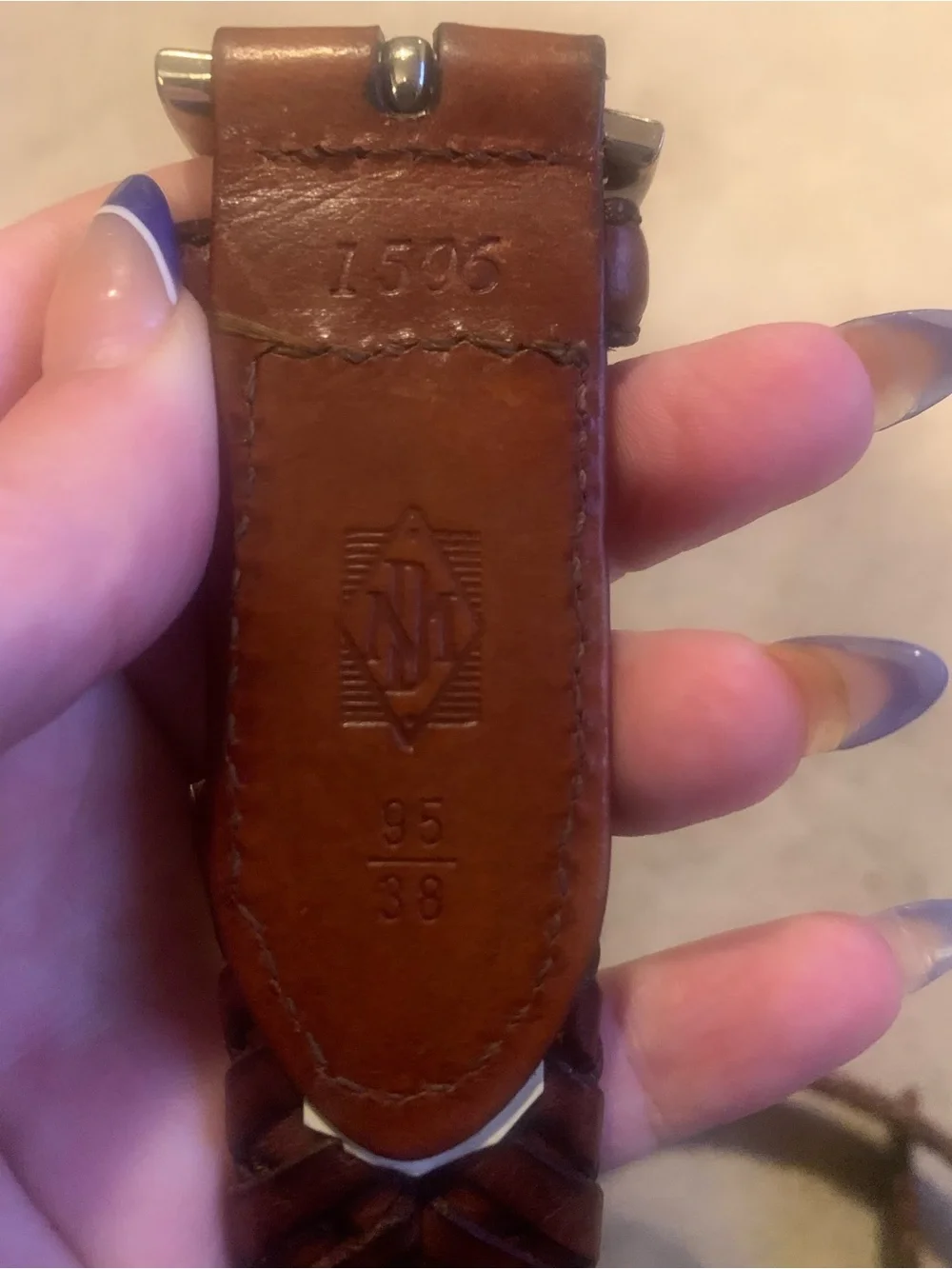 Vintage Martin Dingman Braided Leather Belt in Cognac Brown
